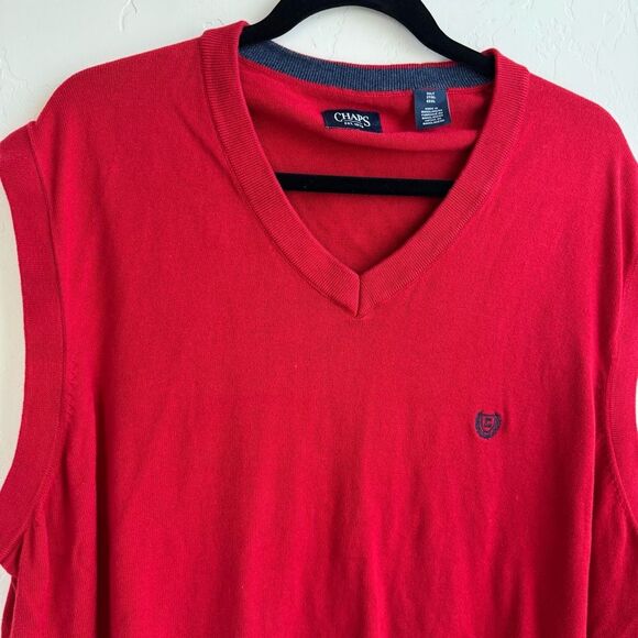 Chaps Red Sweater Vest Size 2XL Tall - Picture 3 of 8